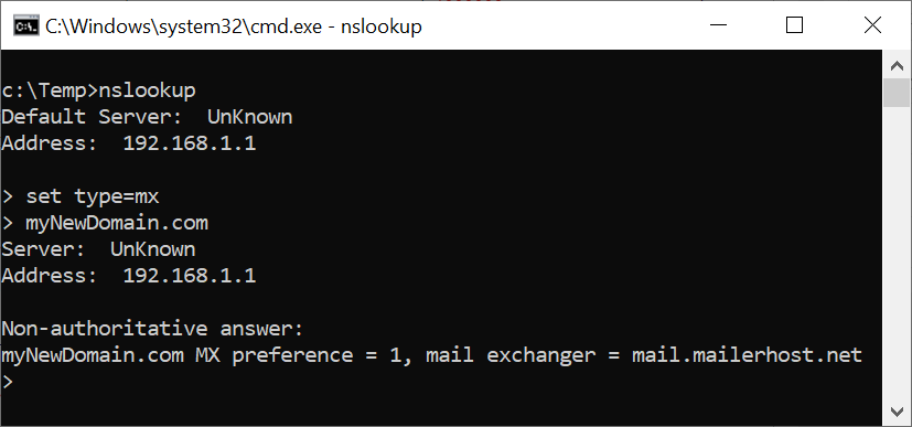 nslookup